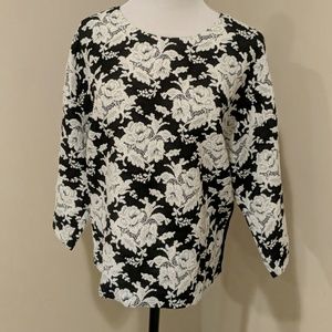 Tibi floral top bell sleeves button up back Medium